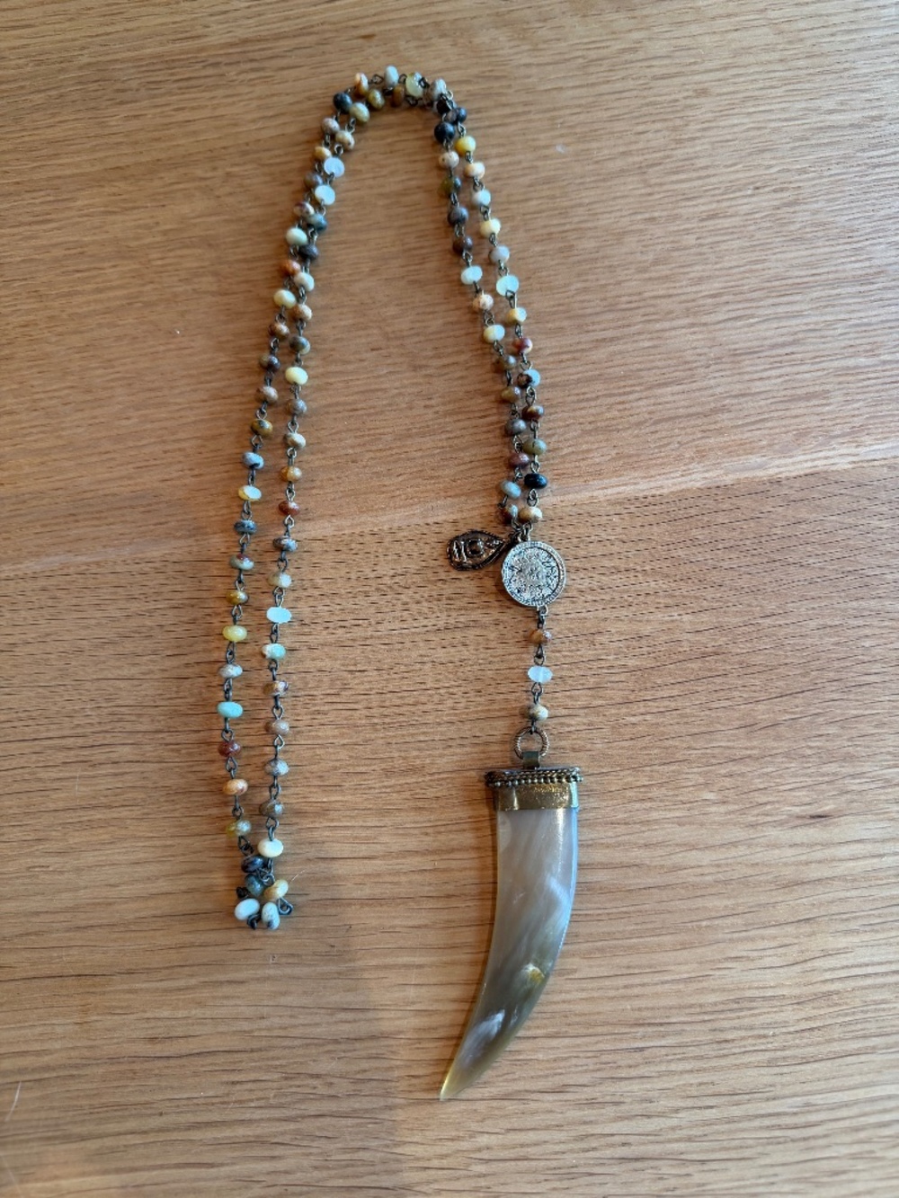 Necklace with glass beads